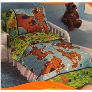 Vtg NIP Scooby Doo 4PC Toddler Bed Set Bedspread Comforter & Sheets Dan River